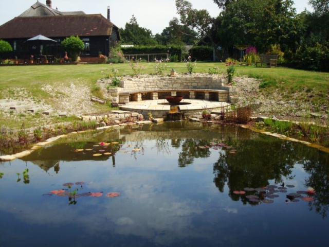 Hidden Firepit Built for Client Enjoymnet Firepit Pond