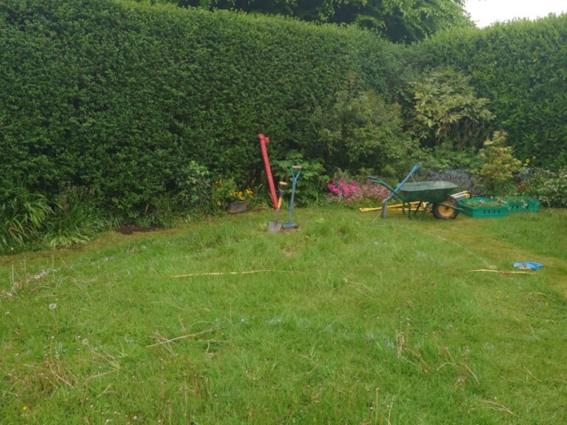 Marking out Area for Wildlife Pond Area for Wildlife Pond in Devon