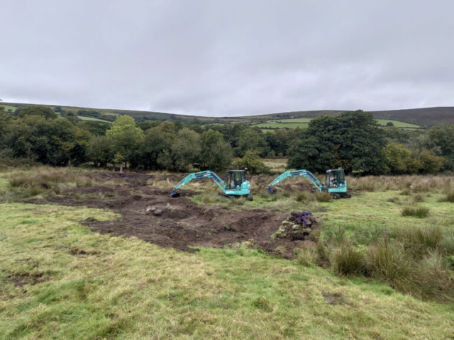 Part Way Through Wetland Restoration Works Wetland Restoration Project in Dartmoor National Park