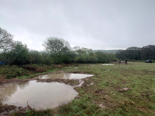 Upper Pond Leading to Scrapes & Pools Natural Flood Management Devon
